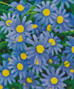 Blue Daisies Flowers Diamond Painting