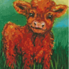 Brown Baby Cow Diamond Painting