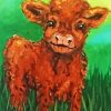 Brown Baby Cow Diamond Painting