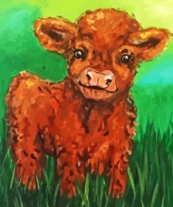 Brown Baby Cow Diamond Painting