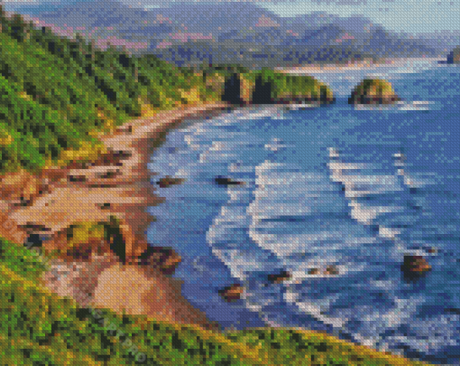 Cannon Beach Oregon Landscape Diamond Painting