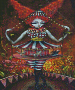 Carousel Carnival Lady Diamond Painting