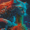 Cat Eating Spaghetti Diamond Painting