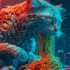 Cat Eating Spaghetti Diamond Painting