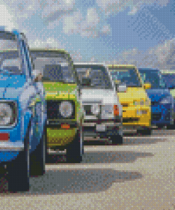 Colorful Ford RS Cars Diamond Painting