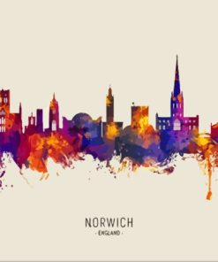 Colorful Norwich Poster Diamond Painting