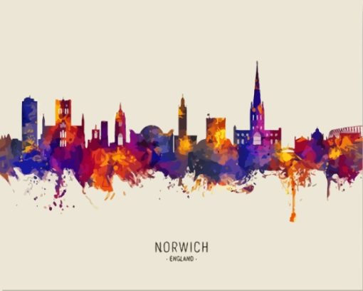 Colorful Norwich Poster Diamond Painting