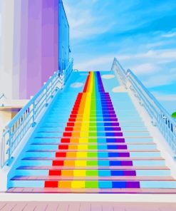 Colorful Stairs Rainbow Bridge Diamond Painting