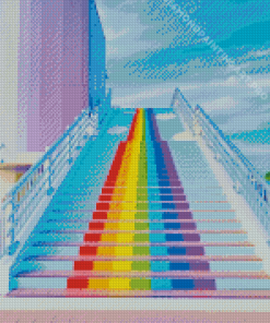 Colorful Stairs Rainbow Bridge Diamond Painting