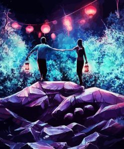 Couple In Forest At Night Diamond Painting