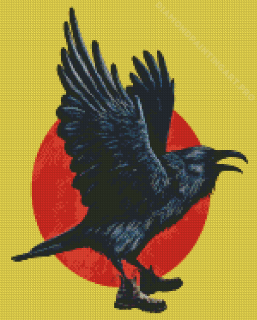 Crow With Boots Diamond Painting