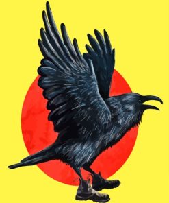 Crow With Boots Diamond Painting