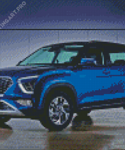 Dark Blue Creta Hyundai Car Diamond Painting