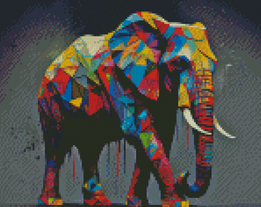 Elephant Colorful Animal Diamond Painting