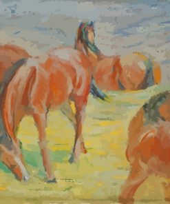 Grazing Horses By Franz Marc Diamond Painting