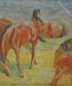 Grazing Horses By Franz Marc Diamond Painting