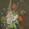 Hollyhocks And Other Flowers In A Vase Van Huysum Diamond Painting