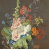 Hollyhocks And Other Flowers In A Vase Van Huysum Diamond Painting