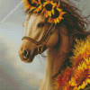 Horse In Sunflowers Diamond Painting