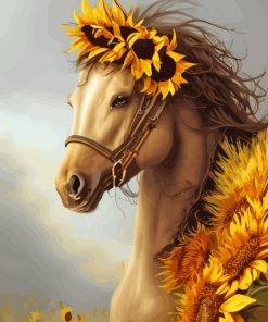 Horse In Sunflowers Diamond Painting