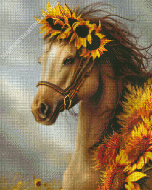 Horse In Sunflowers Diamond Painting