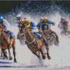 Horses Race Snow Diamond Painting