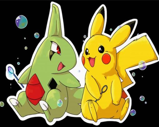 Larvitar And Pikachu Diamond Painting