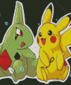 Larvitar And Pikachu Diamond Painting