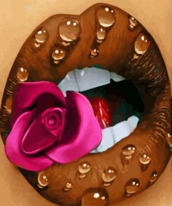 Lips Flower Diamond Painting