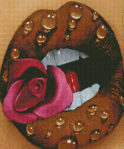 Lips Flower Diamond Painting