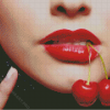 Lips With Cherry Diamond Painting