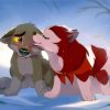 Lovely Young Cartoon Wolves Diamond Painting