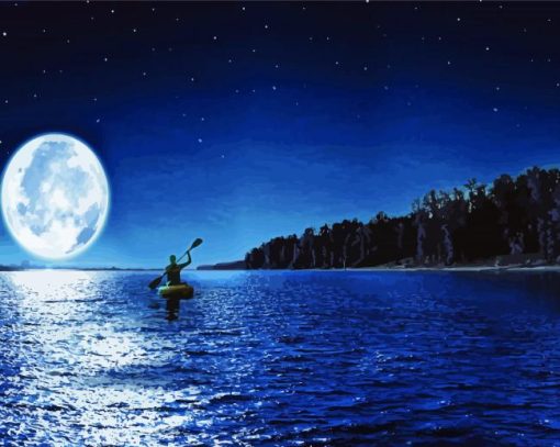 Moonlight Over The Lake Diamond Painting