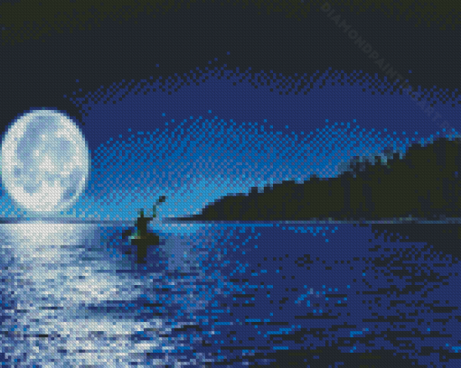 Moonlight Over The Lake Diamond Painting