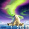 Northern Lights Polar Bear Animal Diamond Painting