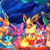 Pokemon Eeveelution Campfire Diamond Painting