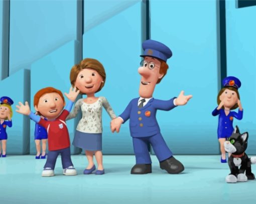 Postman Pat Family Diamond Painting