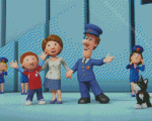 Postman Pat Family Diamond Painting