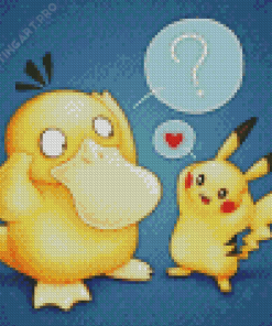 Psyduck And Pikachu Diamond Painting