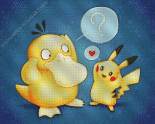 Psyduck And Pikachu Diamond Painting