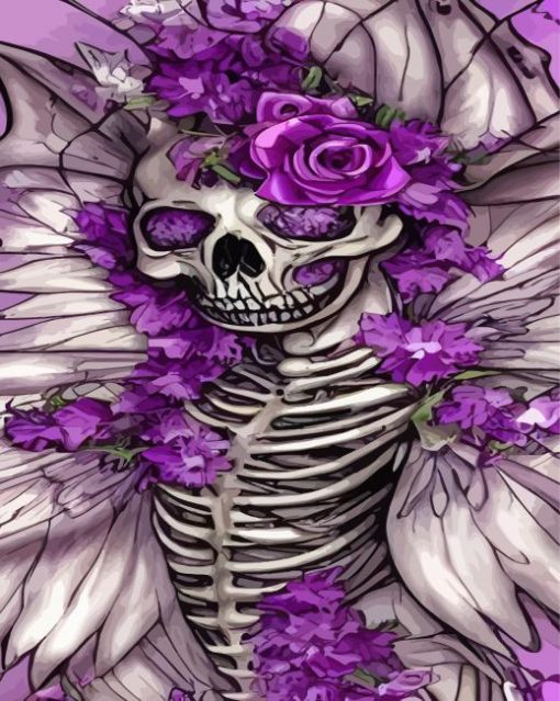 Purple Skull Diamond Painting