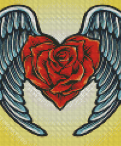 Rose With Angel Wings Diamond Painting