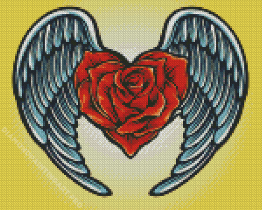 Rose With Angel Wings Diamond Painting