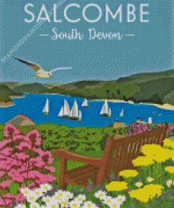 Salcombe Town Poster Diamond Painting