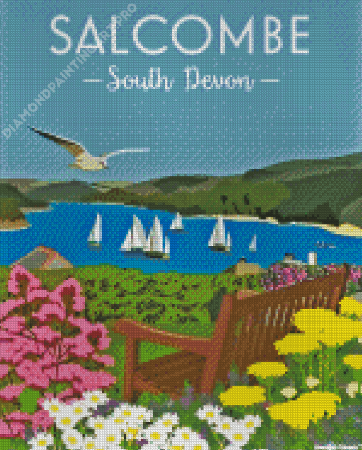 Salcombe Town Poster Diamond Painting