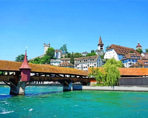 Spreuer Bridge In Switzerland Diamond Painting