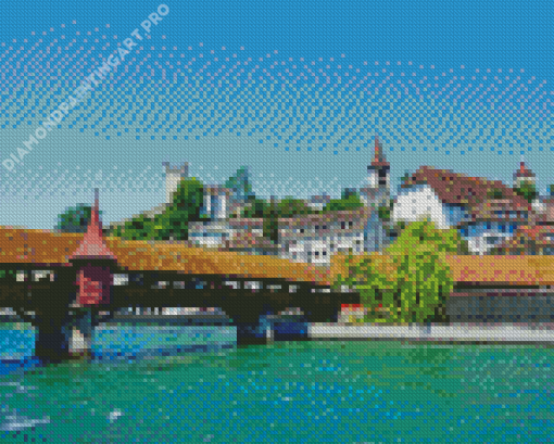 Spreuer Bridge In Switzerland Diamond Painting