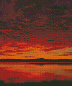 Squam Lake Sunset Landscape Diamond Painting