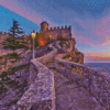 Sunrise In San Marino Guaita Tower Diamond Painting