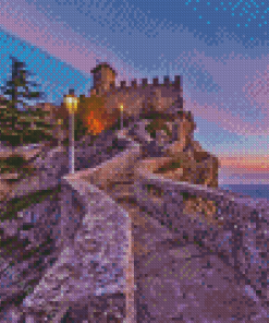 Sunrise In San Marino Guaita Tower Diamond Painting